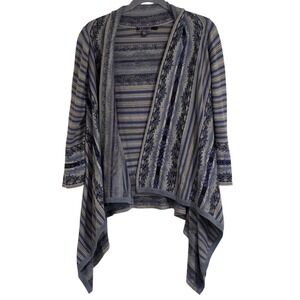 Peruvian Connection Women's Large Open Front Cardigan Sweater Pima Cotton Read